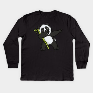 Dabbing Panda Kids Long Sleeve T-Shirt